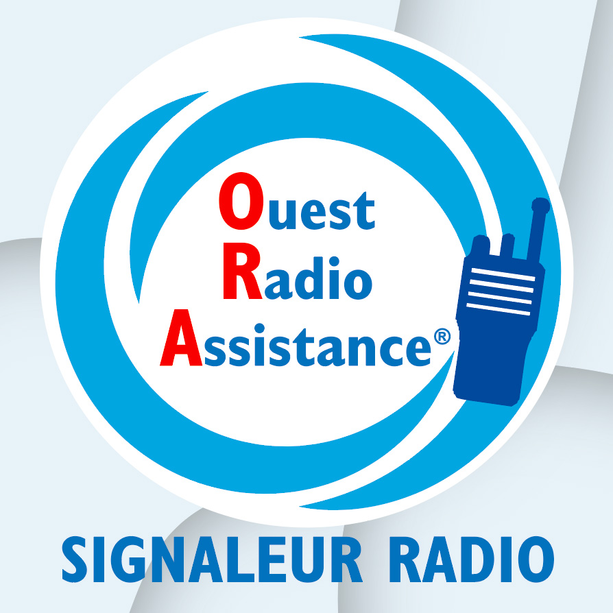 logo de ouest radio assistance où l'on voit un talkie walkie