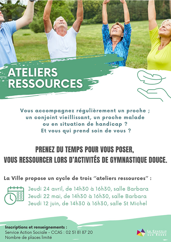 affiche des ateliers ressources pour les aidants à la Chapelle sur erdre